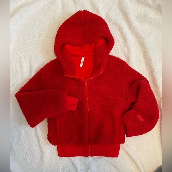 Fabletics Electric Cherry Sherpa zip up hoodie. - Picture 1 of 10